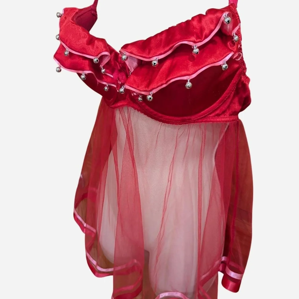 Victoria's Secret "Sexy Little Things" Christmas Babydoll with Jingle Bells - Picture 9 of 10